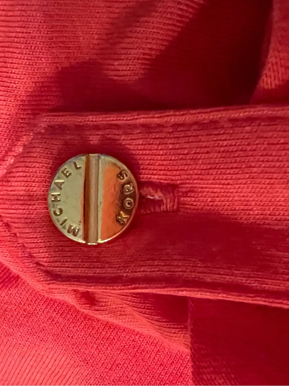 Michael Kors Short Sleeve V-Notch Top in Orange